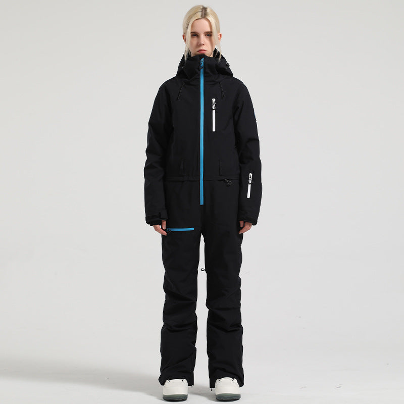 Alpine Access One-Piece Ski Suit — Black front color image