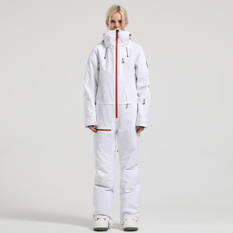 Alpine Access One-Piece Ski Suit — White front color image