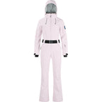 Alpine Belted Stretch One-Piece Ski Suit in Pink, front product view
