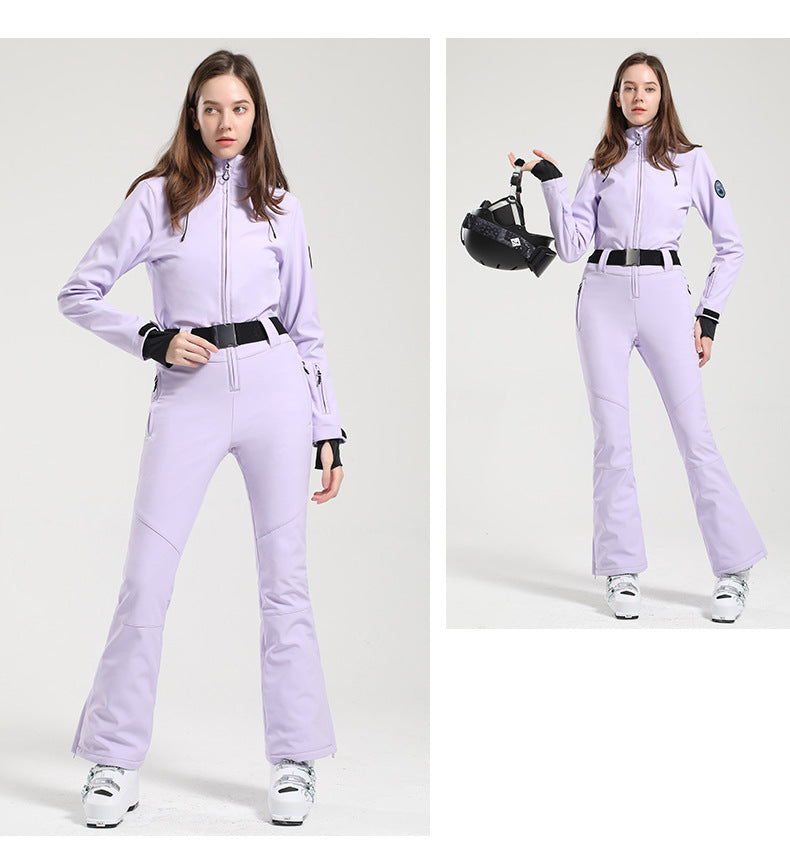 Alpine Belted Stretch One-Piece Ski Suit source product view 1