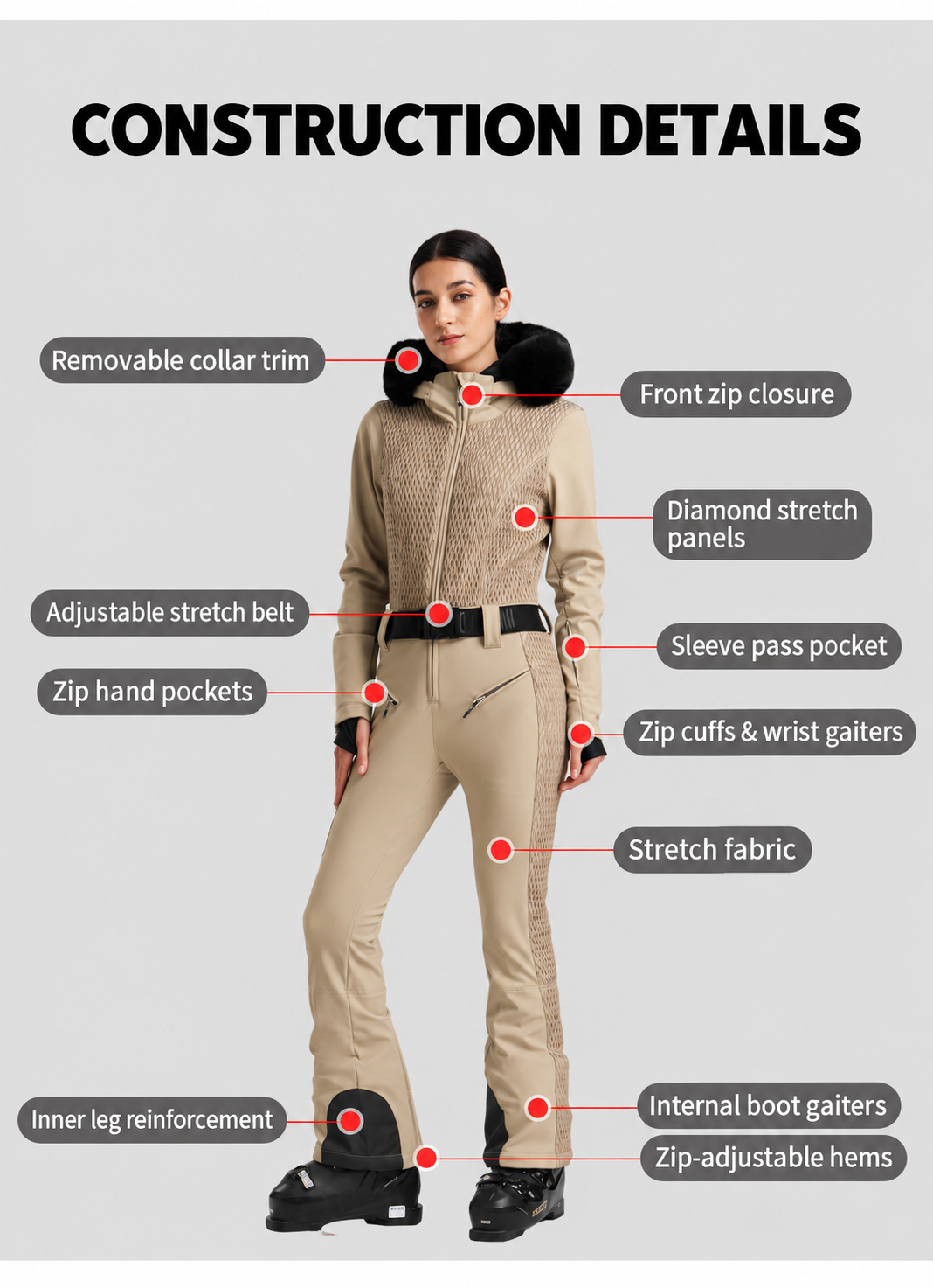 Alpine Diamond-Panel One-Piece Ski Suit — Construction & feature guide