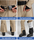 Alpine Diamond-Panel One-Piece Ski Suit — Belt, pockets & hems