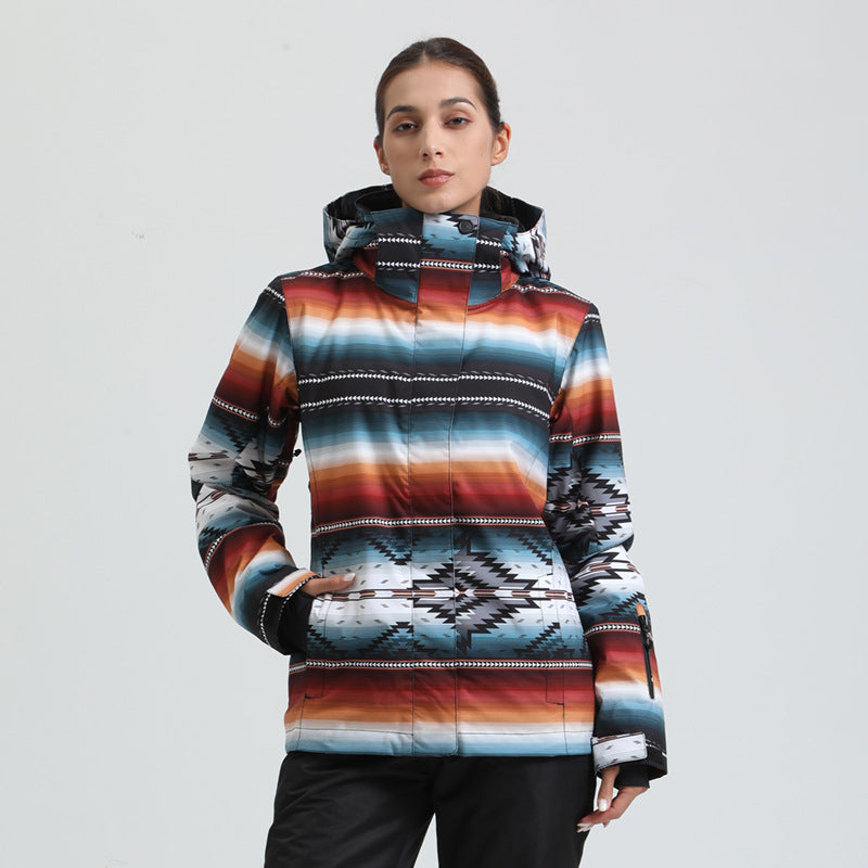 Alpine Print Insulated Snow Jacket — Canyon Stripe front color image