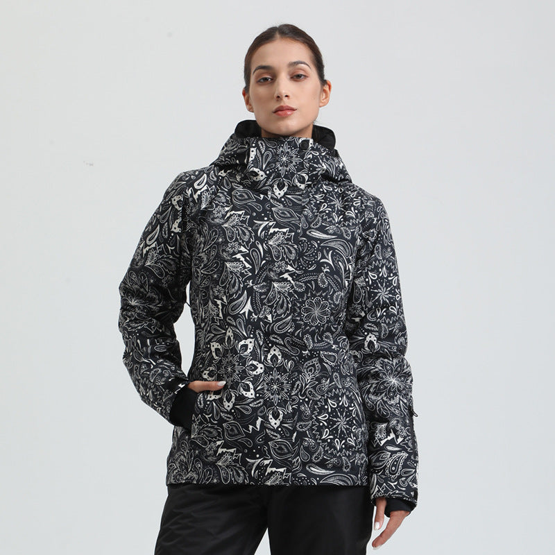 Alpine Print Insulated Snow Jacket — Midnight Paisley front color image