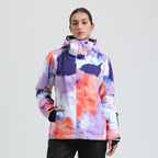 Alpine Print Insulated Snow Jacket — Watercolor Bloom front color image