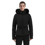Alpine Stretch Belted Snow Jacket in Black, front product view
