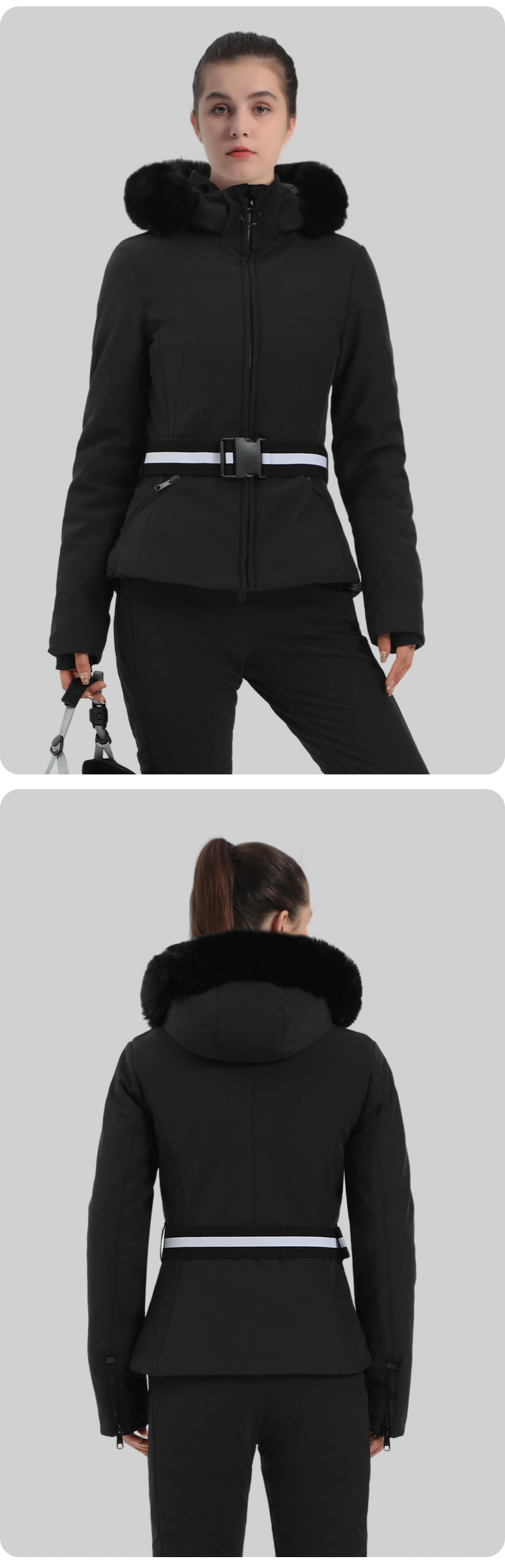 Alpine Stretch Belted Snow Jacket source product view 6