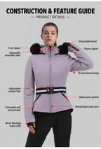 Alpine Stretch Belted Snow Jacket — Construction overview