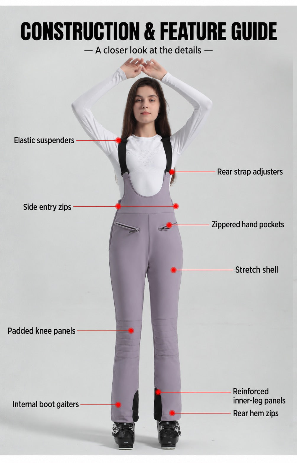 Aspen Stretch Slim Snow Bibs