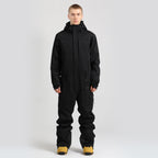 Atlas Utility One-Piece Snow Suit in Black, front product view