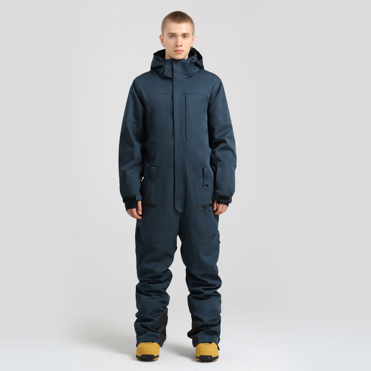 Atlas Utility One-Piece Snow Suit in Navy, front product view