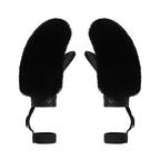 Black ski mittens