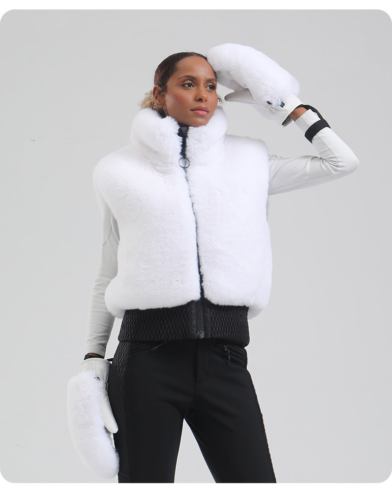 Aurora Plush Ski Mittens lifestyle view 1