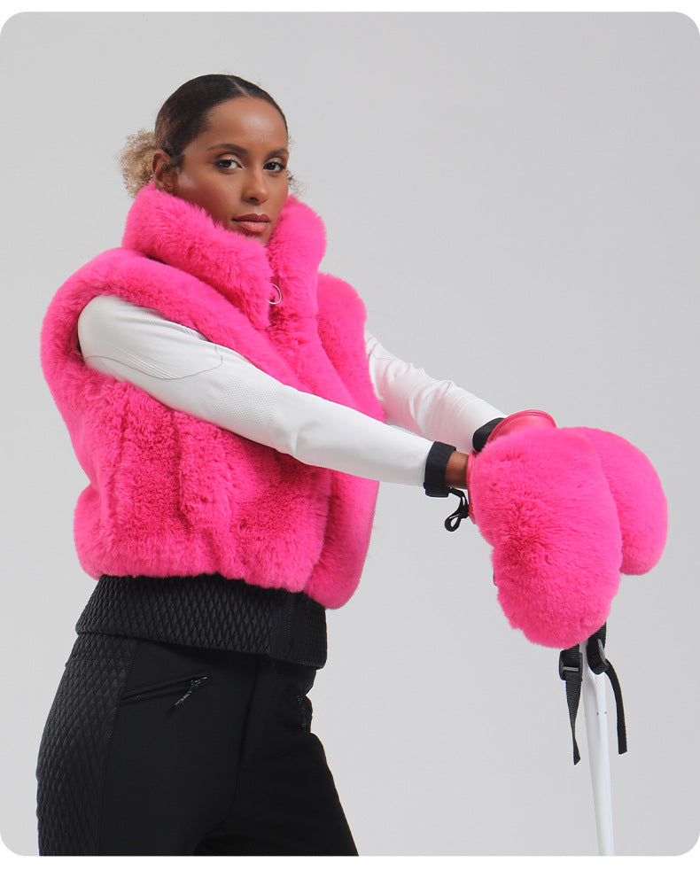Aurora Plush Ski Mittens lifestyle view 4