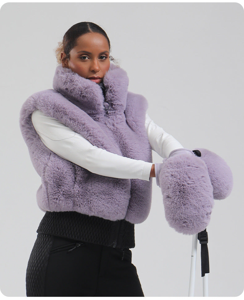 Aurora Plush Ski Mittens lifestyle view 7