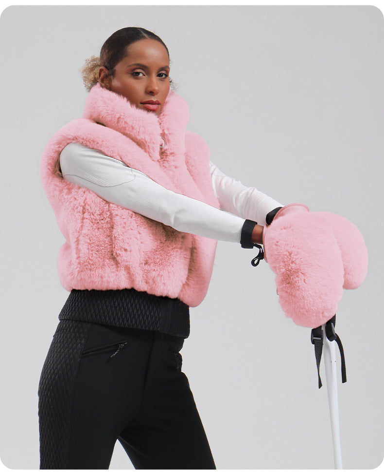 Aurora Plush Ski Mittens lifestyle view 9