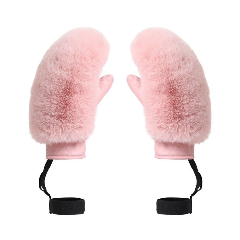 Light Pink ski mittens