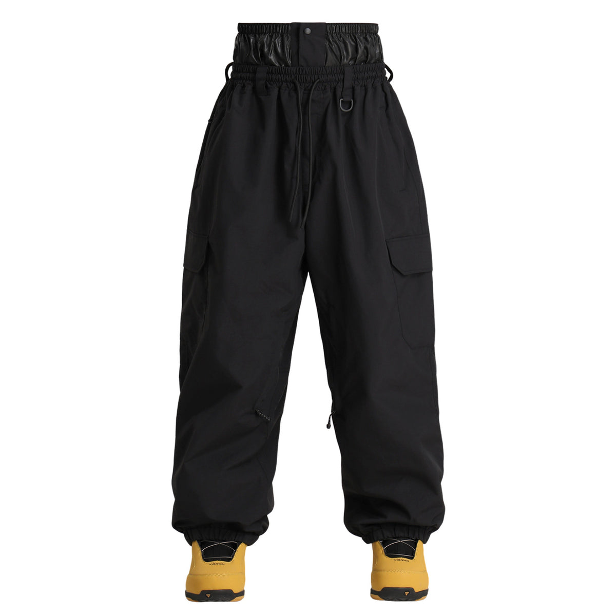 Cargo Baggy Snow Pants — Black front color image