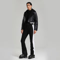 Chalet Cropped Two-Piece Ski Set — Black Two-Piece front color image