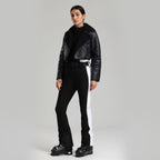 Chalet Cropped Two-Piece Ski Set — Black Two-Piece front color image