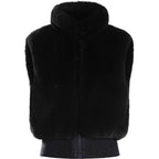 Chalet Faux-Fur Snow Vest — Black front color image