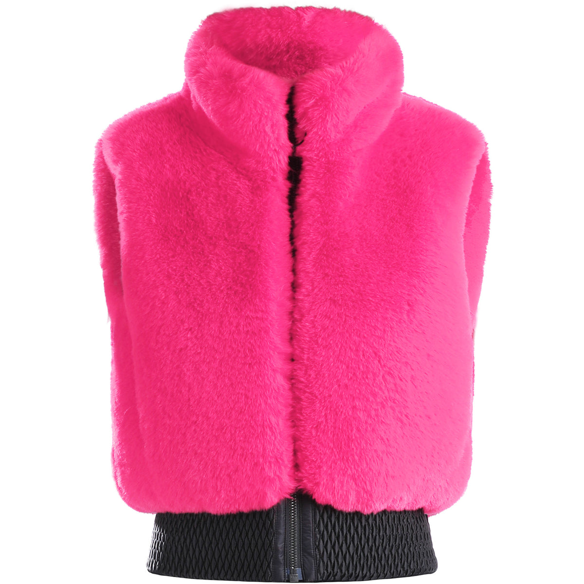 Chalet Faux-Fur Snow Vest — Rose Pink front color image