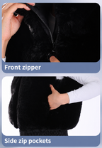 Chalet Faux-Fur Snow Vest — Front zipper & side pockets