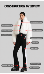 Chalet Faux-Fur Two-Piece Ski Set — Construction overview