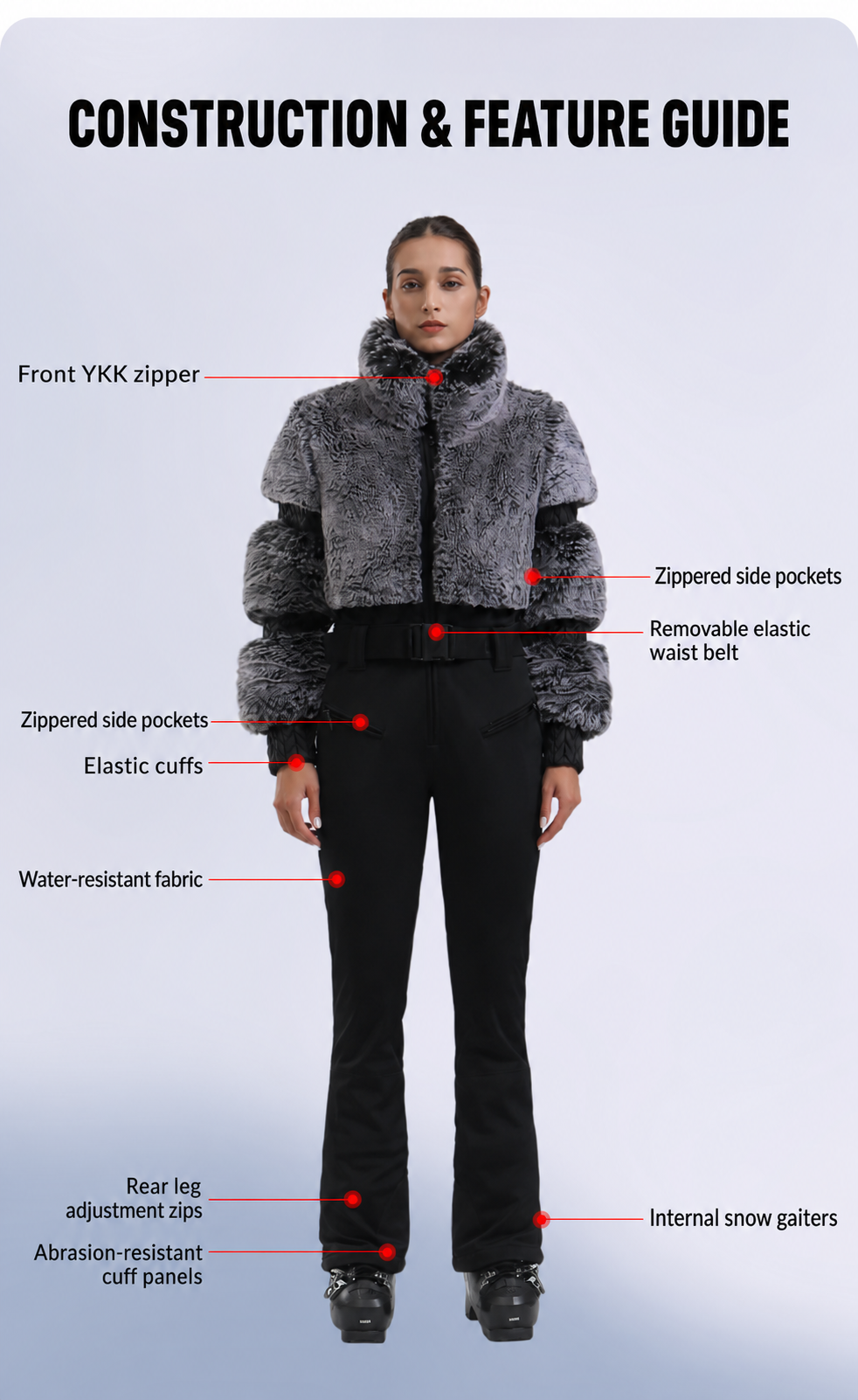 Chalet Plush One-Piece Ski Suit — Construction & feature guide