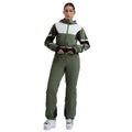 Contour Belted One-Piece Ski Suit — Green front color image