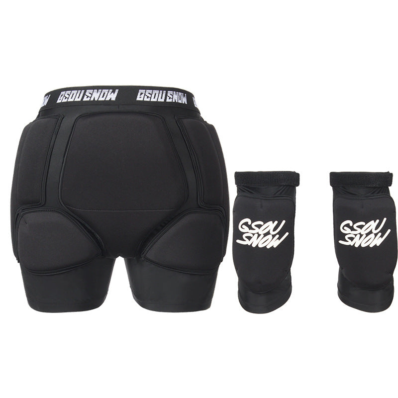 Contour EVA Cushioned Snow Shorts — Black front color image