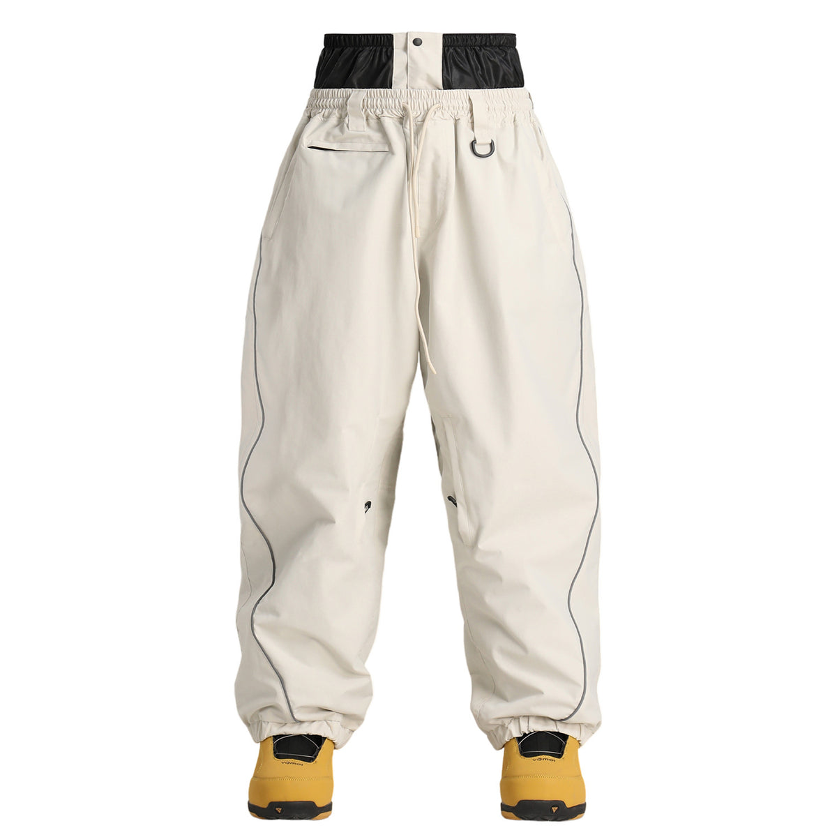 Drawcord Utility Snow Pants — Off White front color image