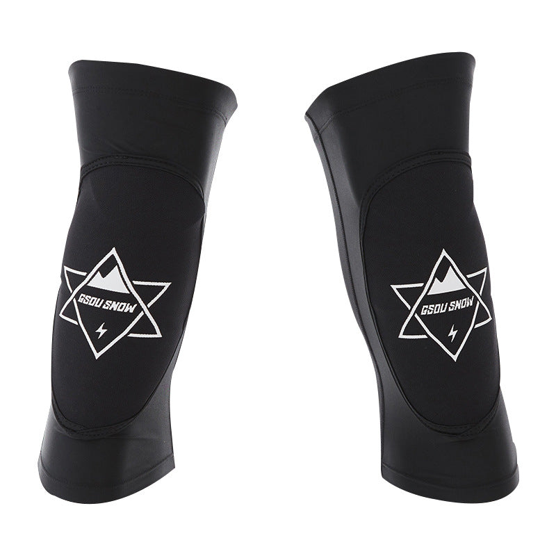 Drift Padded Snow Knee Guards — Black front color image