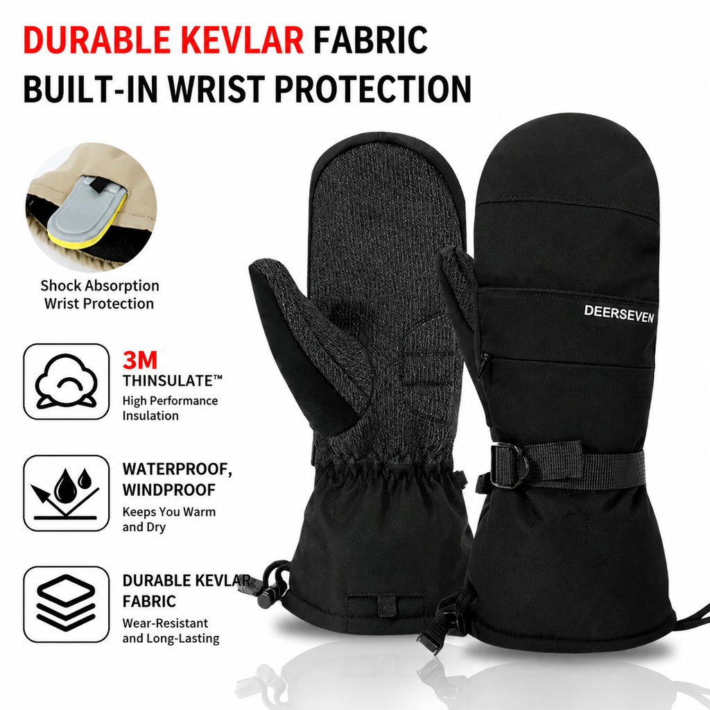Kevlar Wrist-Guard Snowboard Gloves