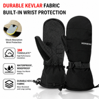 Kevlar Wrist-Guard Snowboard Gloves