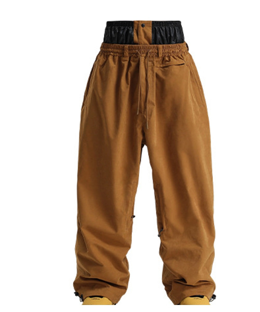 Frontier Waist-Guard Baggy Snow Pants — Dark Coffee front color image