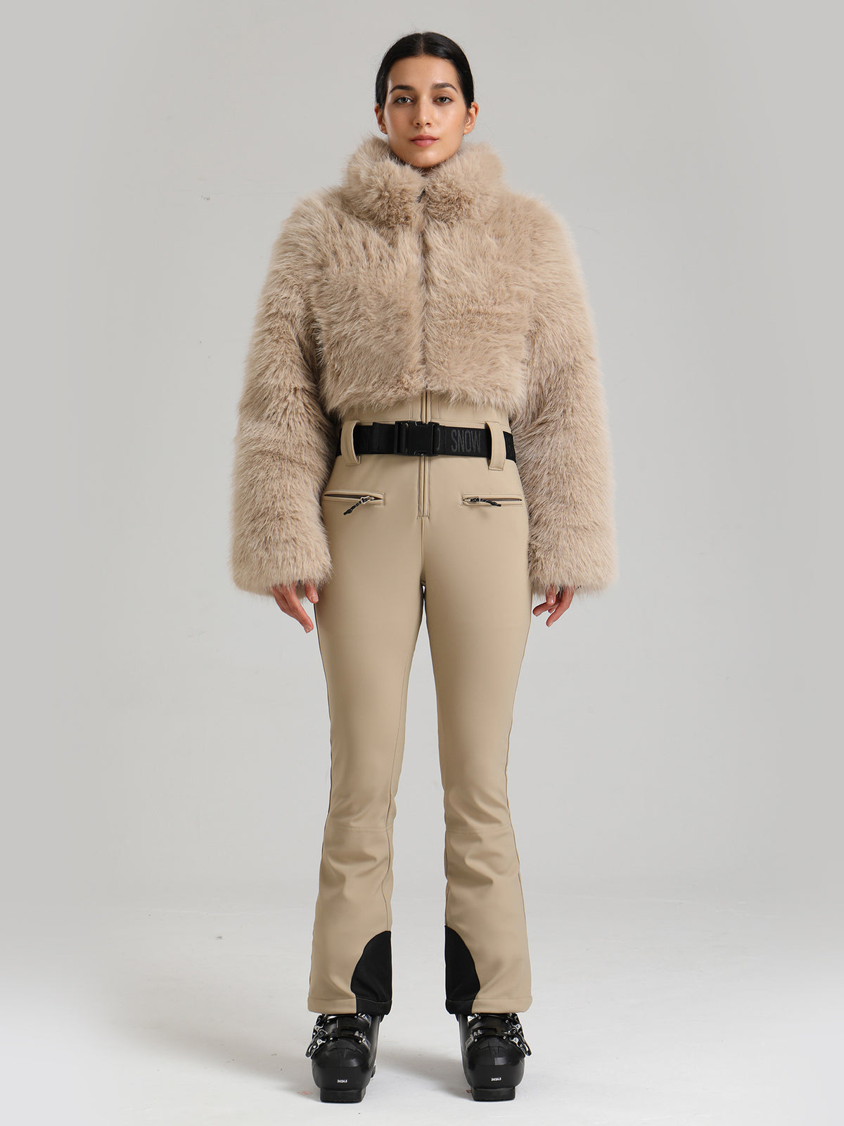 Luxe Faux-Fur Stretch One-Piece Ski Suit product view 1