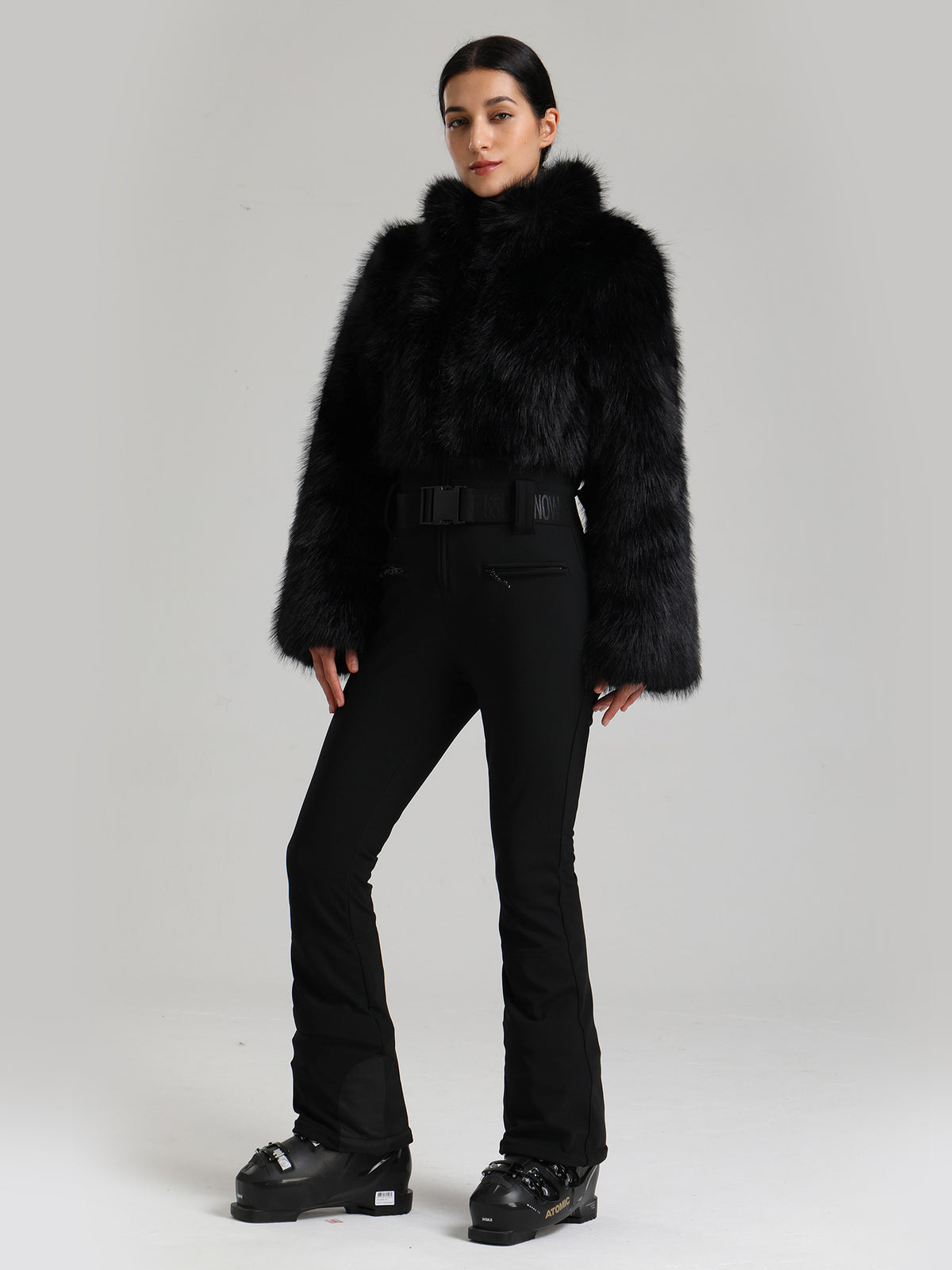 Luxe Faux-Fur Stretch One-Piece Ski Suit product view 4