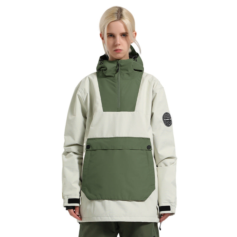 Mosaic Colorblock Snow Jacket — 657 Off White / Green front color image