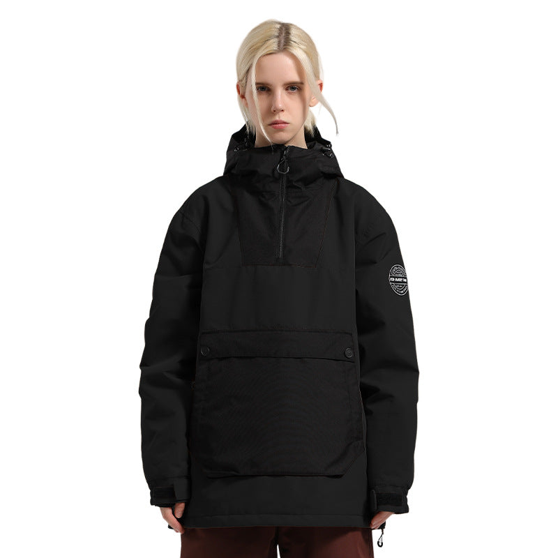Mosaic Colorblock Snow Jacket — 660 Black front color image