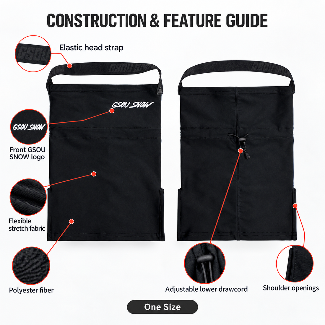 Motion Adjustable Snow Face Cover — Construction & feature guide