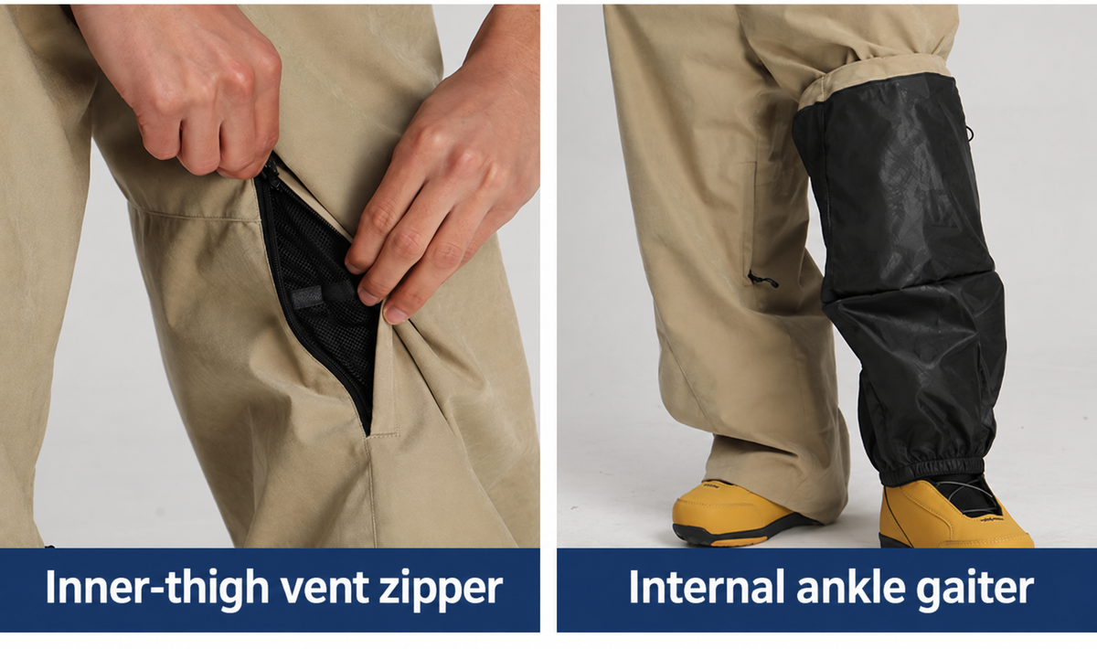 Northline Wide-Leg Snow Pants — Vents & ankle gaiters