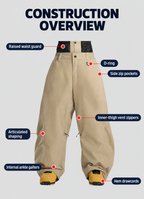 Northline Wide-Leg Snow Pants — Construction overview
