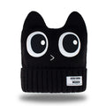 Owl-Ear Knit Snow Beanie — Black front color image