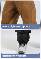 Peak Wide-Leg Snow Pants — inner-thigh vent zippers and internal snow gaiters