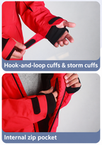 Ridge Insulated Snow Jacket — hook-and-loop storm cuffs and internal zip pocket