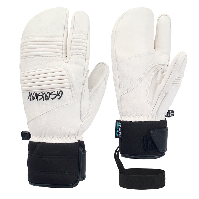 Ridge Leather Trigger-Finger Ski Gloves