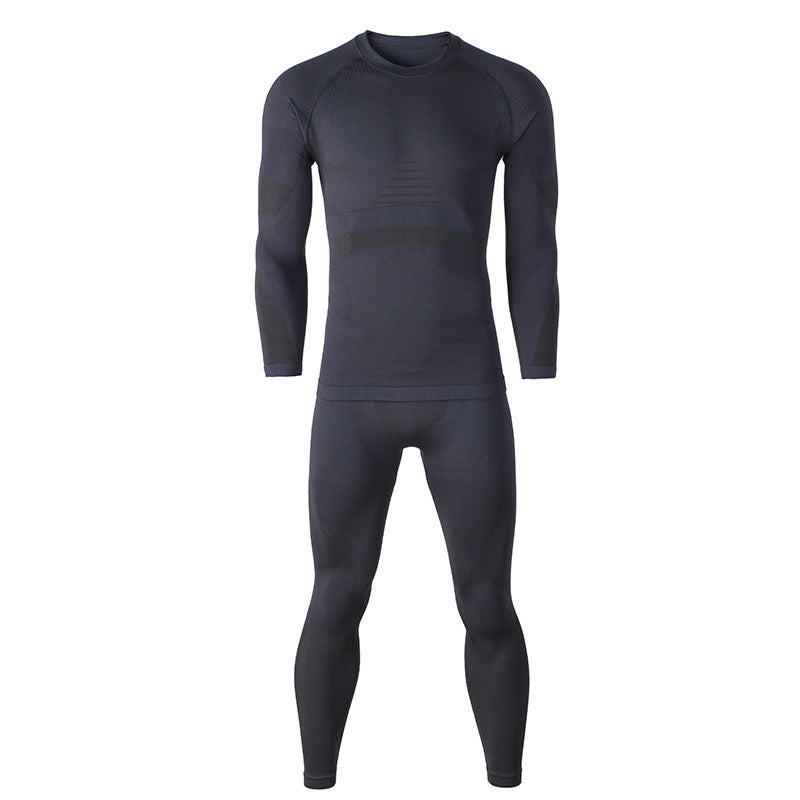 Ridge Stretch Base Layer Set — Men — Black Gray front color image