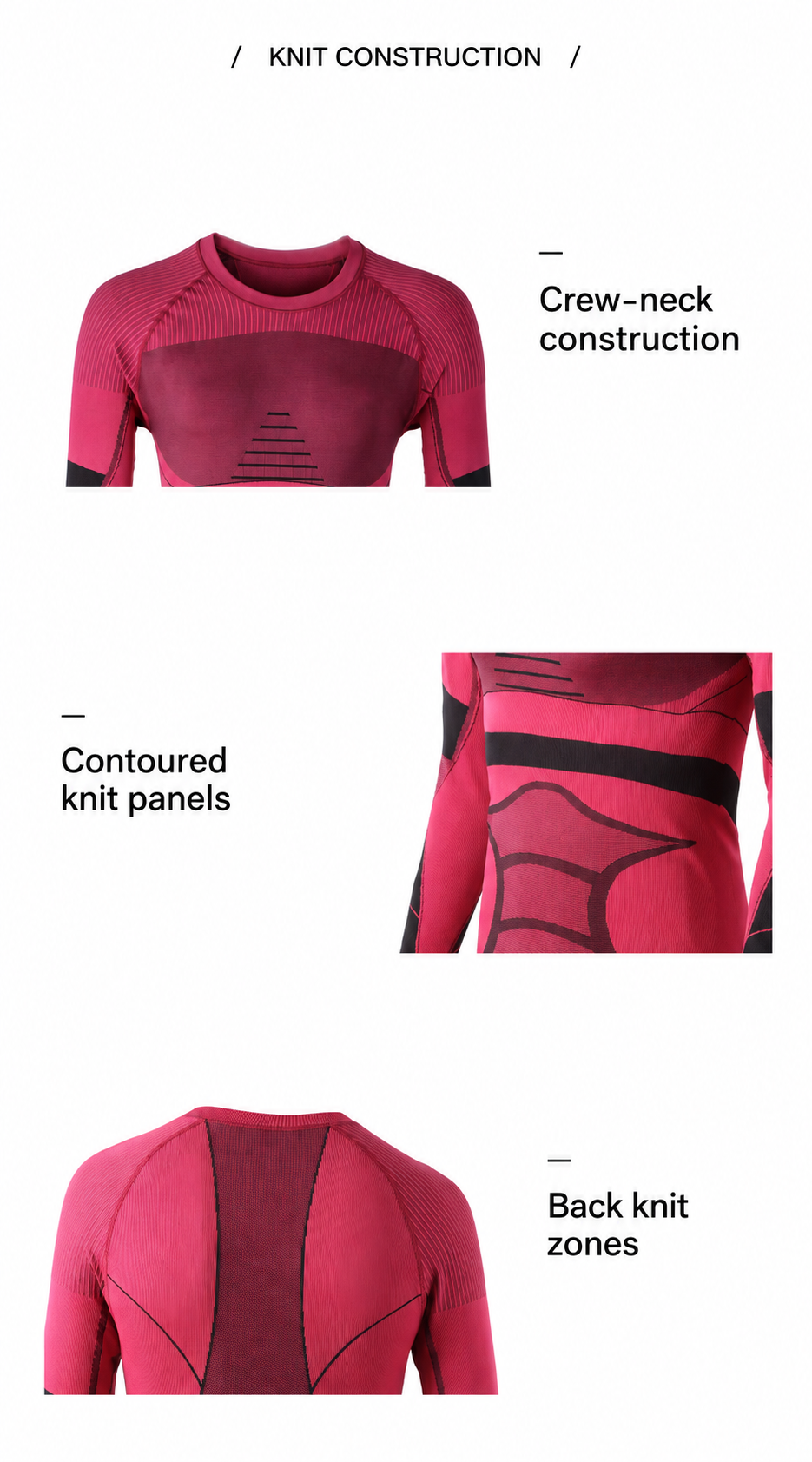 Ridge Stretch Base Layer Set — Women — Knit construction