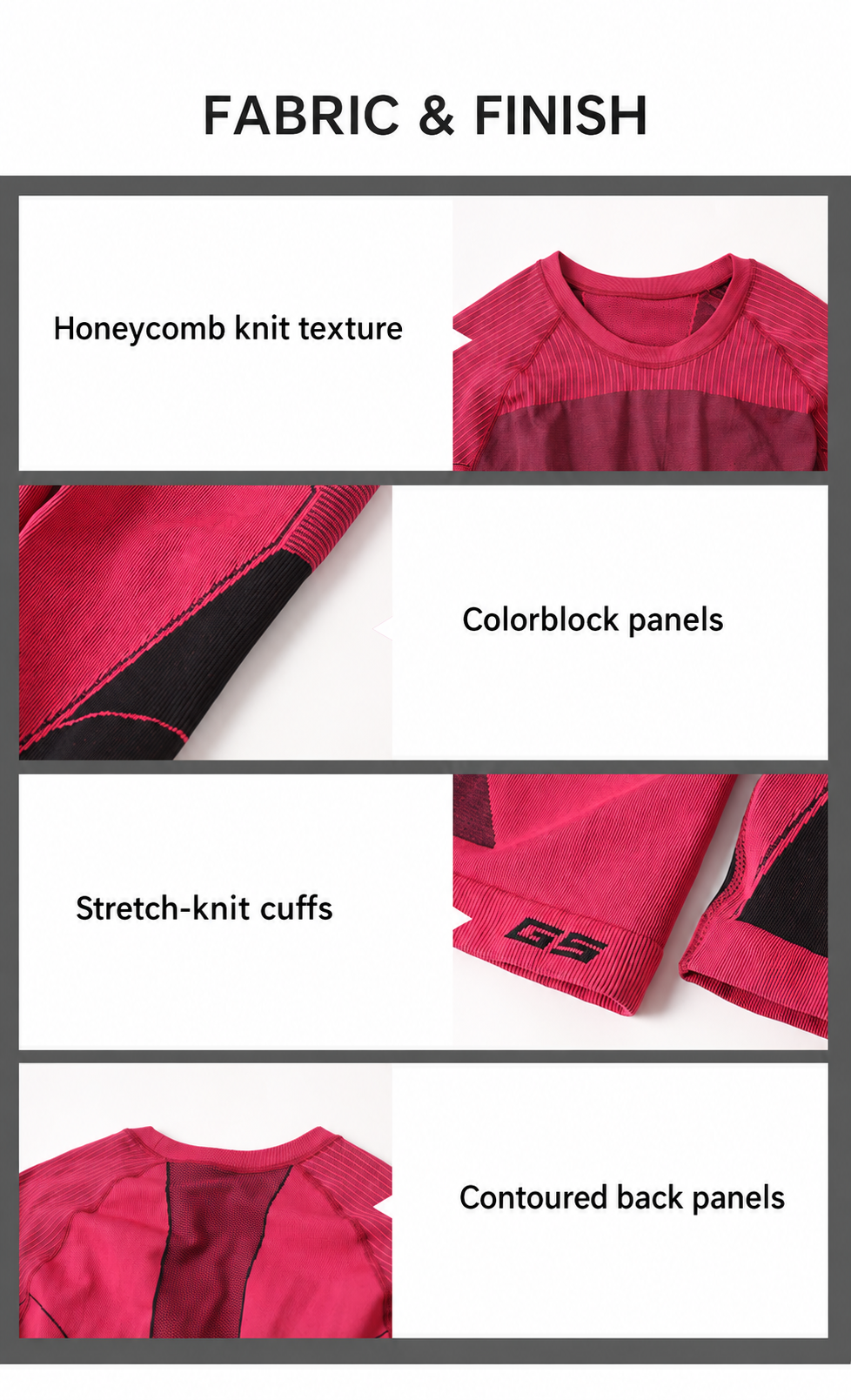 Ridge Stretch Base Layer Set — Women — Fabric & finish